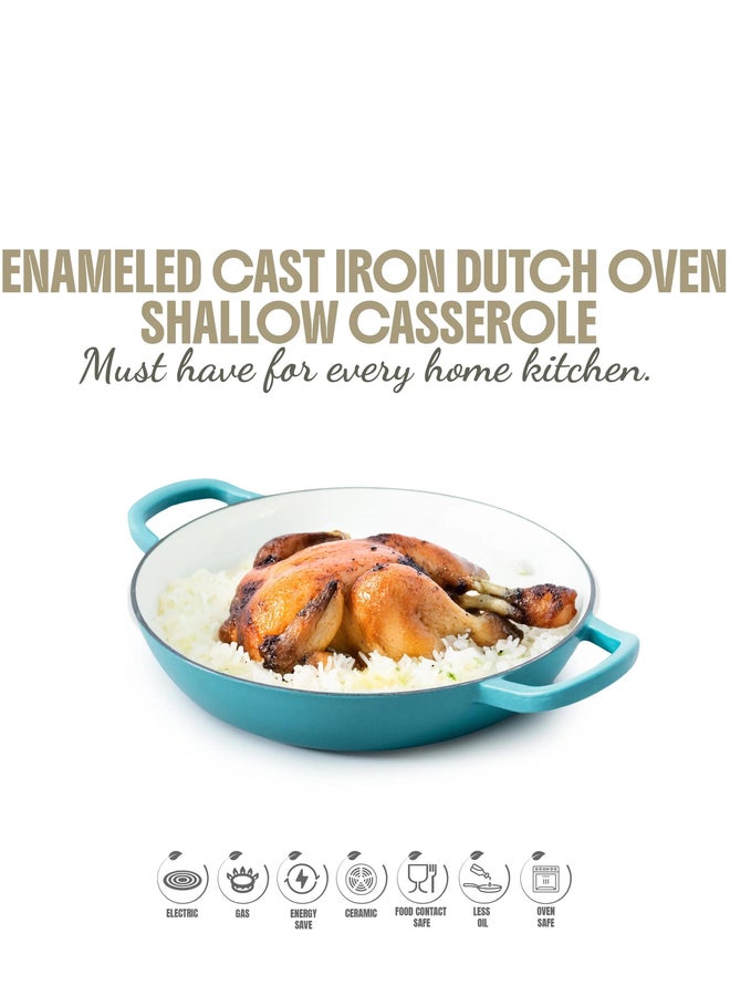 VAV GET Enameled Cast Iron Dutch Oven Shallow Casserole 12-inch - Image 4