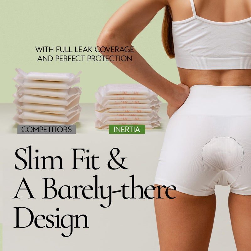 INERTIA The Prism White â€“ Truly Organic Ultra Thin & Leak-Proof Organic Cotton Korean Pads with Wings | Heavy Absorbency | Hypoallergenic, Super Absorbent, Chlorine-Free & Fragrance-Free (40 Count) - Image 3
