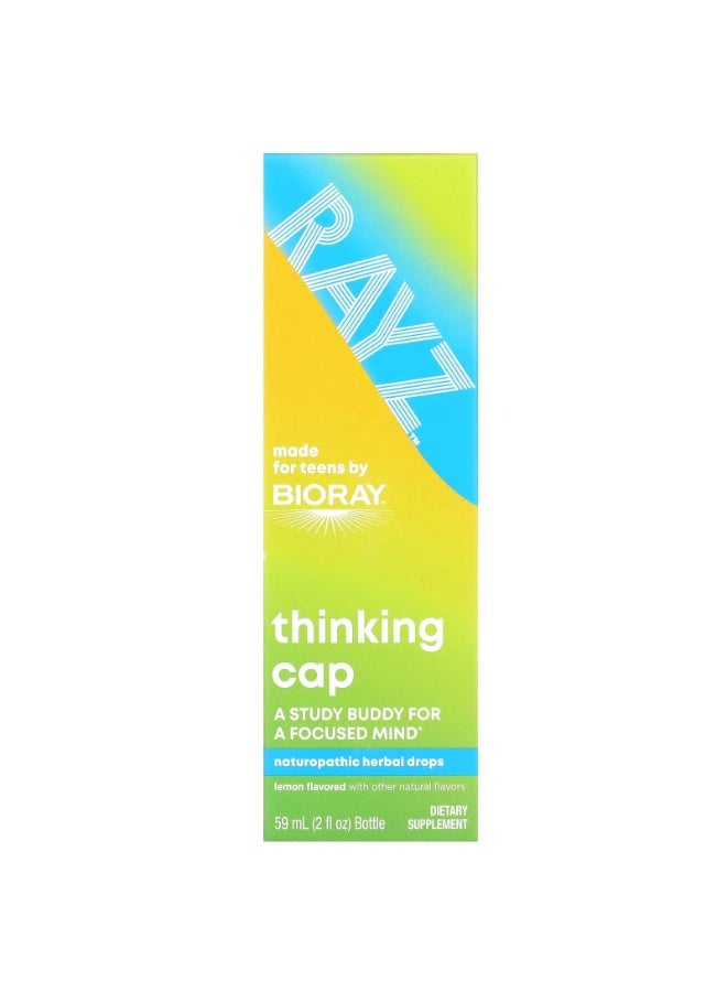 Bioray, Rayz, Thinking Cap, Naturopathic Herbal Drops, Lemon, 2 fl oz (59 ml) - Image 1
