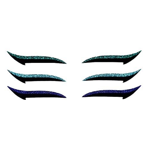 Comet Busters Teal, Aqua Blue and Royal Blue Glitter Eyeliner Stickers (EL051) - Image 1