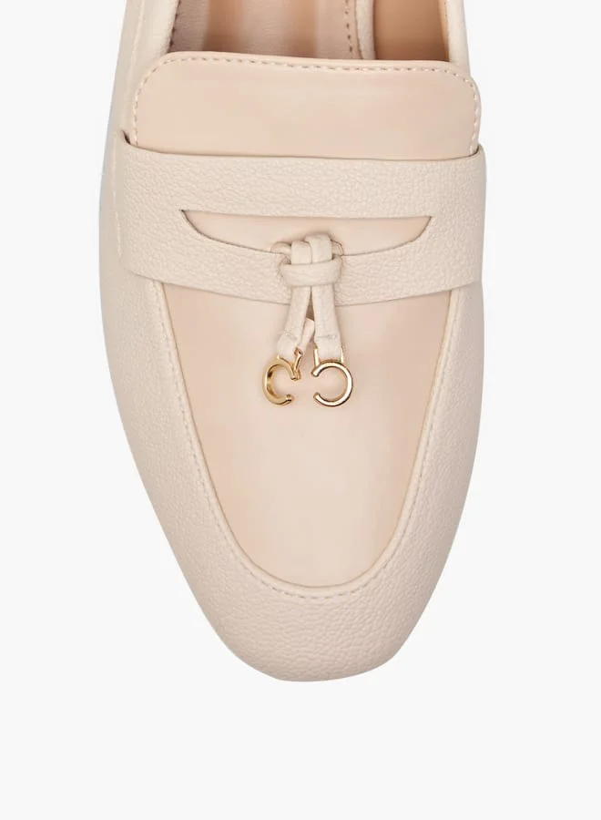 Celeste Women's Solid Slip-On Loafers with Charm Detail