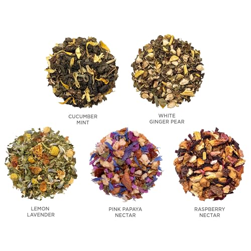 Tea Forte Mariposa Premium Tea Petite Presentation Box Tea Gift Sampler, 10 Count, 1 of Each Variety Individually Wrapped Handcrafted Pyramid Infuser Bags - Image 5