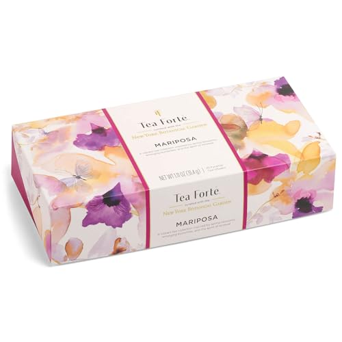 Tea Forte Mariposa Premium Tea Petite Presentation Box Tea Gift Sampler, 10 Count, 1 of Each Variety Individually Wrapped Handcrafted Pyramid Infuser Bags - Image 3