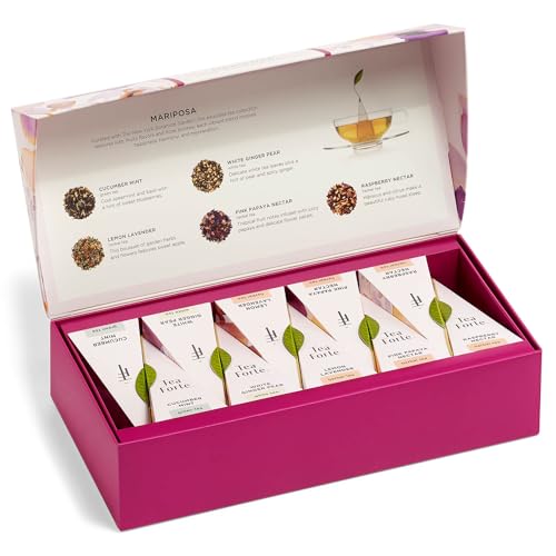 Tea Forte Mariposa Premium Tea Petite Presentation Box Tea Gift Sampler, 10 Count, 1 of Each Variety Individually Wrapped Handcrafted Pyramid Infuser Bags - Image 2