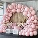 Pinbra Pastel Pink Balloon Garland Double Stuffed Light Baby Pink Balloon Arch Kit Different Sizes 18125 Inch Latex Color for Baby Shower Birthday Bridal Wedding Gender Reveal Princess Party Decorations - Image 2