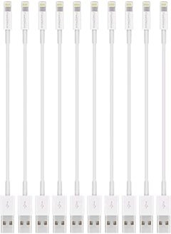 Short Lighting Cable,FEEL2NICE 10 Pack 7-Inch iPhone Cord Data Sync USB Portable Fast Charger for iPhone X XS Max XR / 8/8 Plus / 7/7 Plus / 6/6 Plus / 5S / iPad/iPod, White