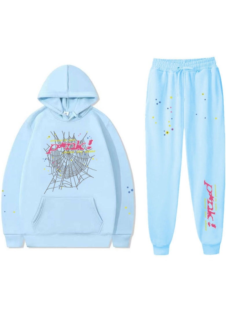 KUYING Letter Printed Couple Hoodie Men's And Women's Hooded Sweatshirt Set 