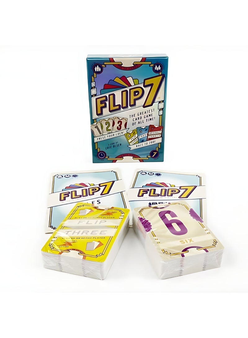 Flip 7، المزيج المثالي بين المخاطرة والاستراتيجية، لعبة ورق سريعة الإيقاع، مدمنة، سهلة التعلم والتعليم، مثالية لليالي الألعاب، من 3 لاعبين وما فوق، للأعمار من 8 سنوات وما فوق، مدة اللعب 20 دقيقة - Image 2
