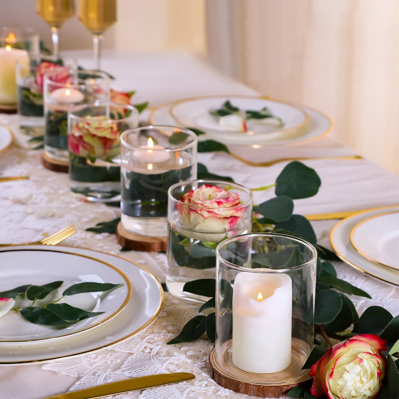 TBWIND 12pcs Small Glass Cylinder Vases for Centerpieces, 4 Inch Clear Flowers Vase for Wedding Decorations, Glass Hurricane Candle Holder for Home Decor Table Centerpiece - Image 4