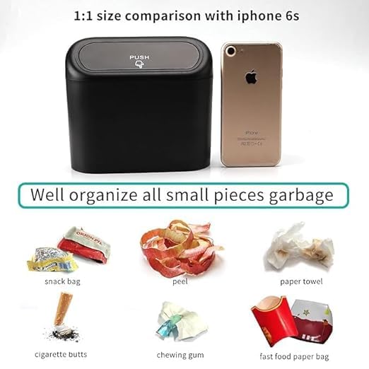 Caltero Caltero Car Trash Can with Lid Accmor Mini Vehicle Trash Bin Car Dustbin Garbage Organizer with One Roll Trash Bag Automotive Garbage Can Bin Trash Container for Auto Cars Home Office2024 - Image 5