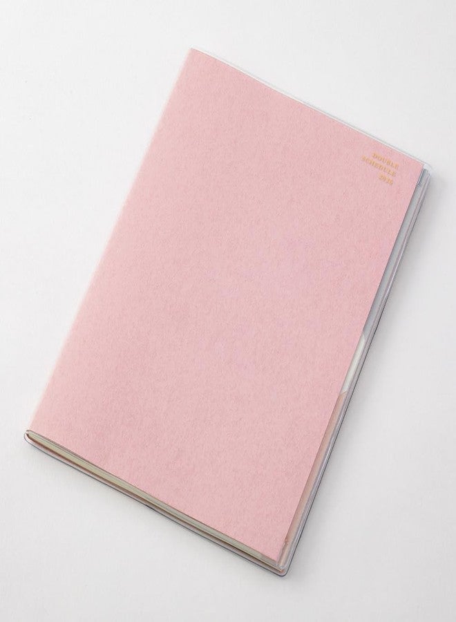 Designphil Midori Double Schedule Notebook, 2026, B6, Monthly Limited Edition, Bookmark Included, Progress, Light Pink 22383006 (Starts in October 2025) - Image 2