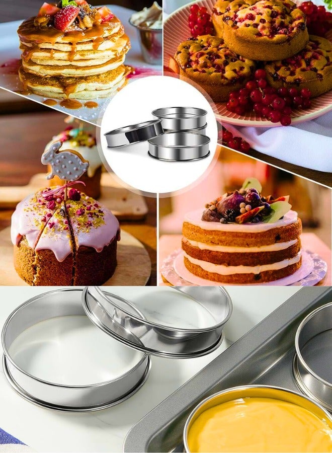 Chase Up 4inch English Muffin Rings, 6pcs Double Rolled Stainless Steel Crumpet Tart Rings for Baking - Image 3