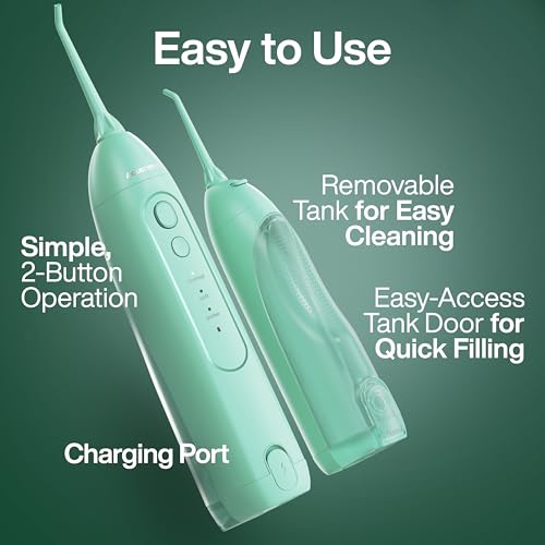 AquaSonic Icon Water Flosser for Teeth – Cordless Rechargeable Oral Irrigator – Waterproof, Portable Dental Cleaning with Jet Tip – Braces Home Travel - Mint - Image 5