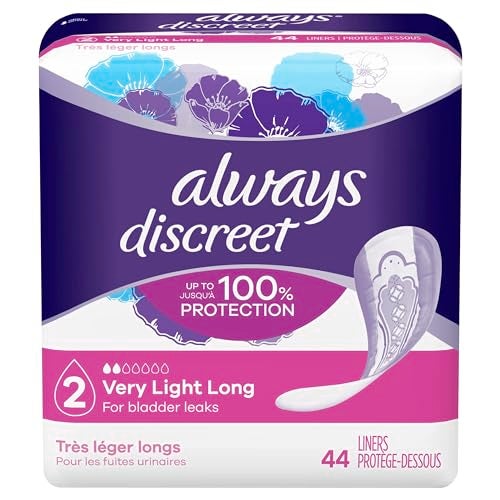 Always Discreet Incontinence Liners for Women, Very Light Absorbency, Long Length, 44 Count - Image 1