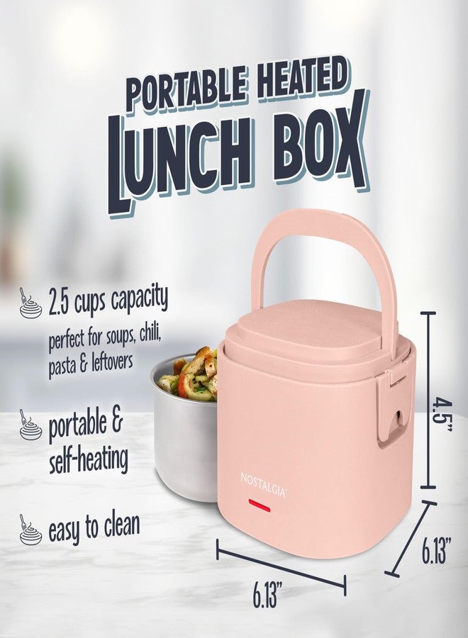 Nostalgia Portable Heated Lunch Box - 2.5-Cup Stainless Steel Food Warmer - Detachable Cord, Leak-Proof Lid, Carry Handle - Portable for Work & Travel - Cherry Blossom - Image 2