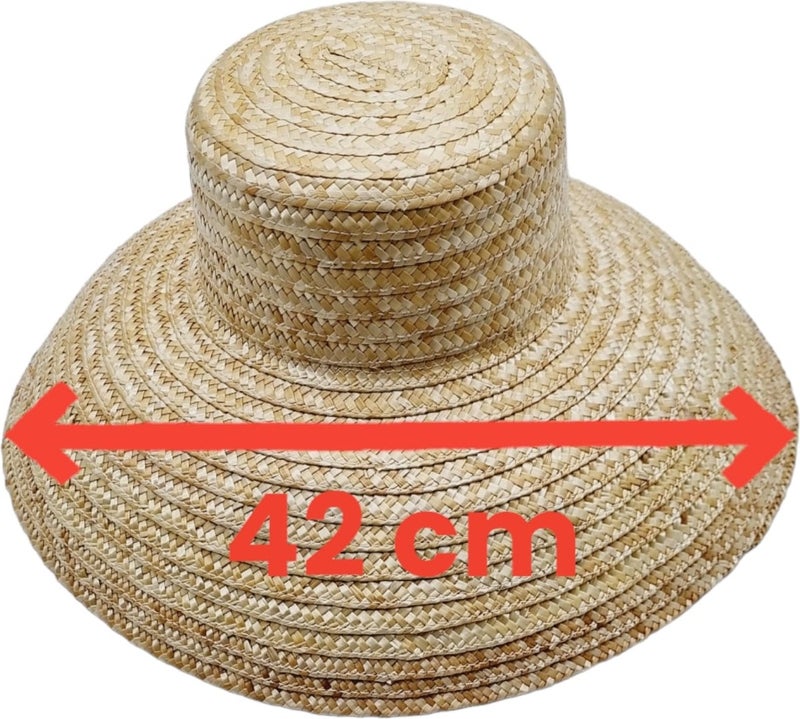 Tezzgelsin Women's Vintage Audrey Hepburn Model Handmade Organic Straw Hat  - Image 2