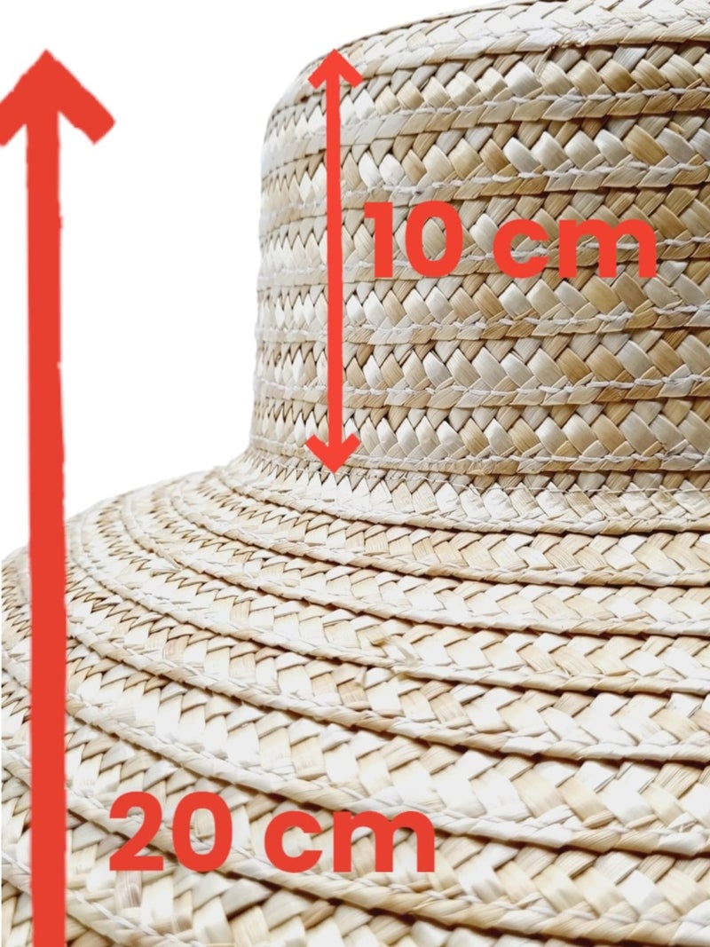 Tezzgelsin Women's Vintage Audrey Hepburn Model Handmade Organic Straw Hat  - Image 5