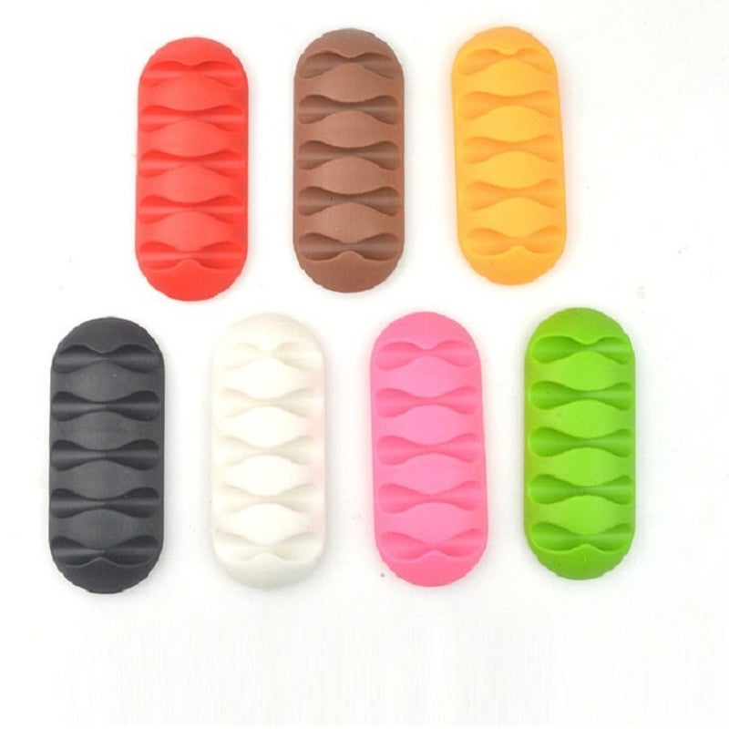 Supply Mobile Phone Charging Cable Organizer Small Gift Cable Fixer Car-Mounted Silicone Five-Hole Cable Bundle - Image 3