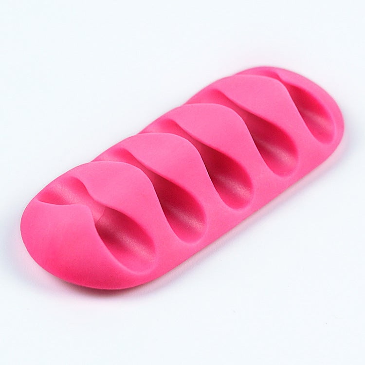 Supply Mobile Phone Charging Cable Organizer Small Gift Cable Fixer Car-Mounted Silicone Five-Hole Cable Bundle - Image 5