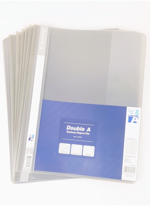 12-Piece Business Report Clear File Grey