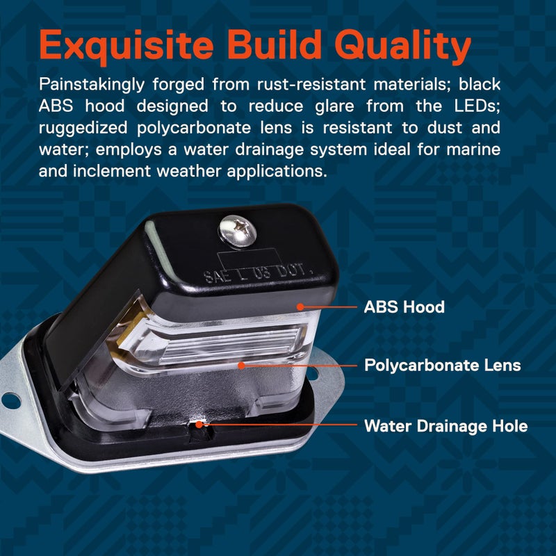 ONLINE LED STORE TRUE MODS Black LED License Plate Light for Boat Trailer [Surface Mount] [DOT FMVSS 108] [SAE L] [Waterproof] [12V DC] Universal Submersible Tag Lamp for Auto Work Utility Flat Bed Box Semi Truck RV - Image 5