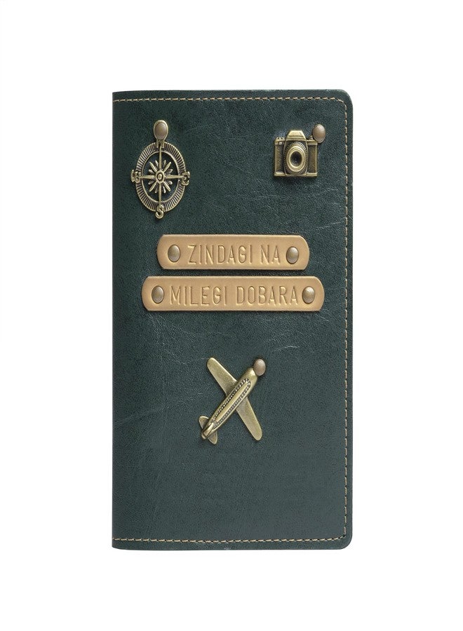 The Messy Corner Stylish Unisex Vegan Leather Passport Cover for Men, Women | ZINDAGI NA MILEGI DOBARA | Passport Cover Case Travel Accessories (Forest Green) - Image 4