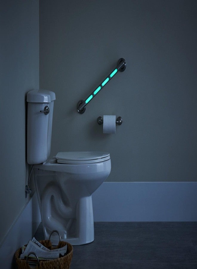 Moen MLR8718D4GBN Banbury 18" Glow-In-The-Dark Bathroom Grab Bar, Brushed Nickel - Image 5