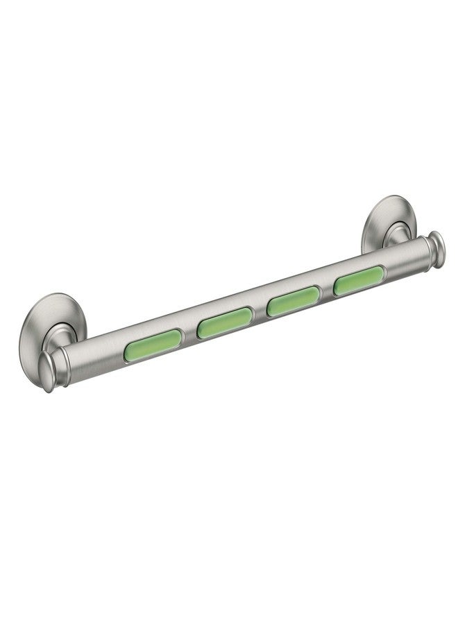 Moen MLR8718D4GBN Banbury 18" Glow-In-The-Dark Bathroom Grab Bar, Brushed Nickel - Image 1