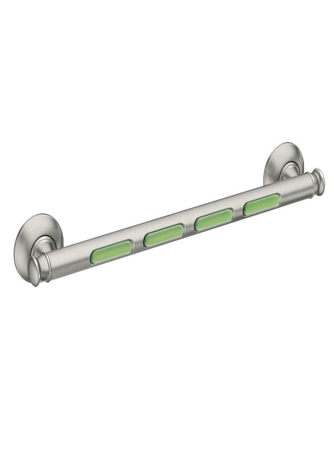 Moen MLR8718D4GBN Banbury 18" Glow-In-The-Dark Bathroom Grab Bar, Brushed Nickel - Image 2