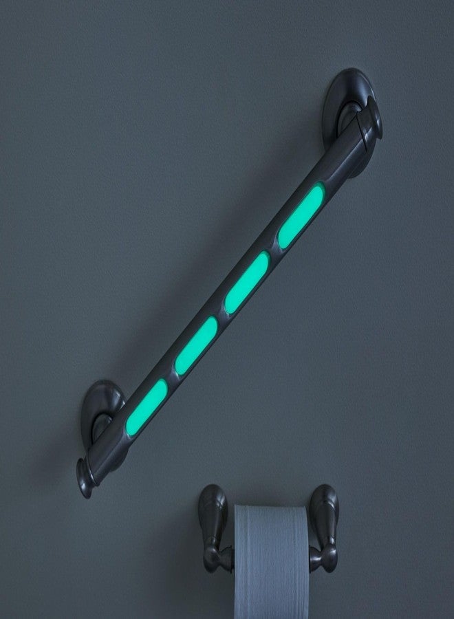 Moen MLR8718D4GBN Banbury 18" Glow-In-The-Dark Bathroom Grab Bar, Brushed Nickel - Image 3