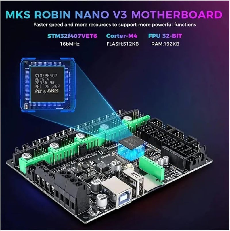 Makerbase MKS Robin Nano V3 لوحة تحكم طابعة ثلاثية الأبعاد 32 بت مع شاشة لمس TFT TS35 ووحدة WiFi TS35 و5 قطع A4988 TMC2209 - Image 3