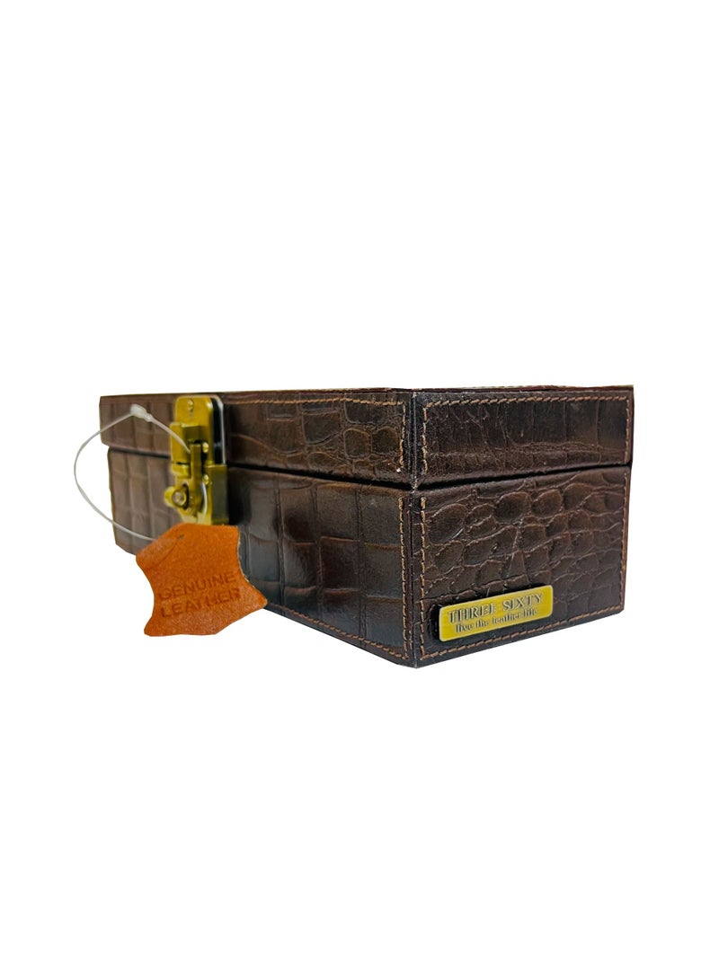 THREE SIXTY 4 Slot Croco Leather Watch Box - Image 2