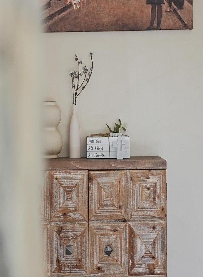 RUIRUICO Decorative Books for Home Decor, Fake Books for Decoration, Wooden Faux Books for Decoration, Farmhouse Book Decor (with God All Things are Possible) - Image 3