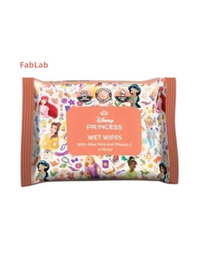 Fab Lab Disney Princess Baby Wet Wipes, 8 Packs x 8 Wipes Each