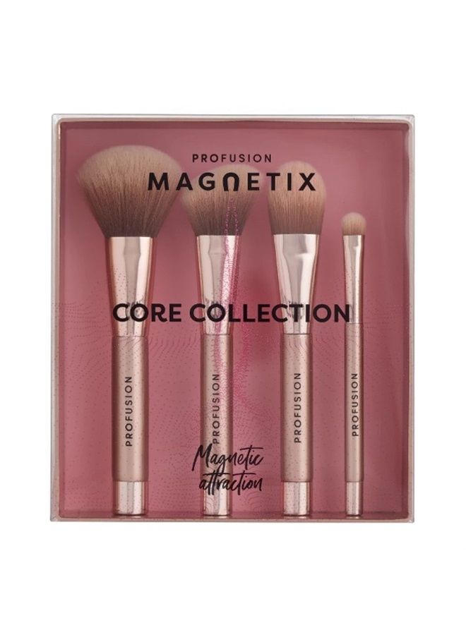 Profusion Cosmetics مجموعة فرش المكياج المغناطيسية من MAGNETIX مع حامل تجفيف فرش المكياج المغناطيسي وقاعدة معدنية، مجموعة وأدوات فرش البودرة والبلشر وظلال العيون والكونسيلر - Image 1