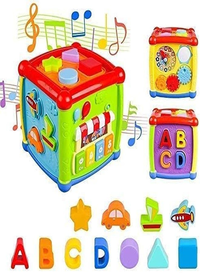 BIG FOLK BIGFOLK® 6-in-1 Little Genius Activity Cube for Babies | Musical Learning Toy with Piano, Shape Sorter, Lights & Gears | Early Development Toy for Toddlers 6 to 13 Months | First Birthday Gift - Image 2