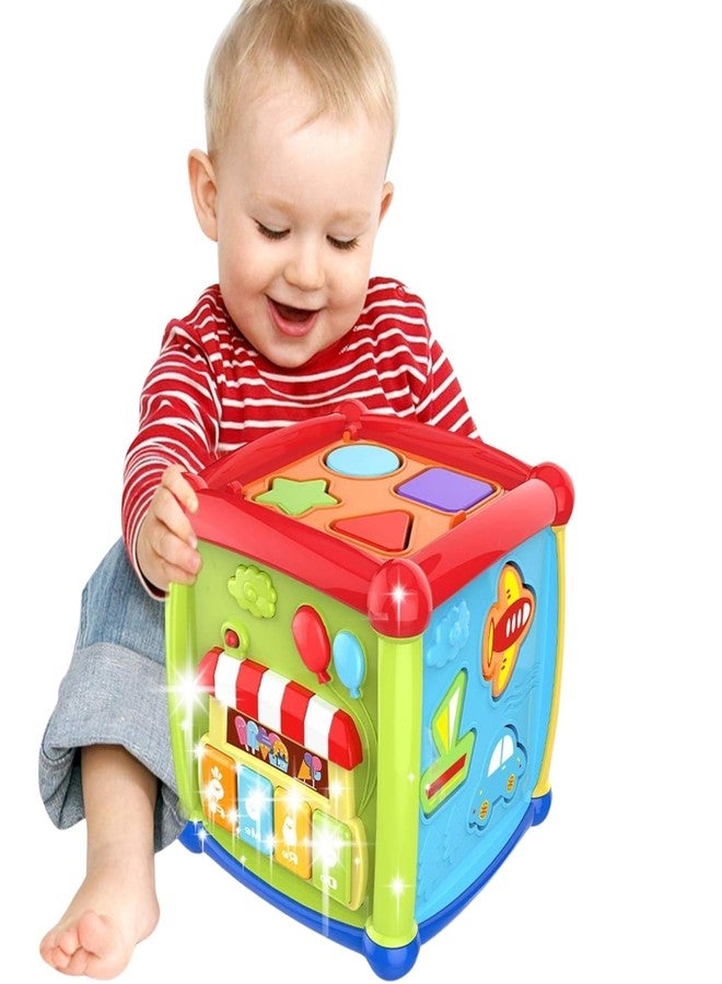 BIG FOLK BIGFOLK® 6-in-1 Little Genius Activity Cube for Babies | Musical Learning Toy with Piano, Shape Sorter, Lights & Gears | Early Development Toy for Toddlers 6 to 13 Months | First Birthday Gift - Image 1