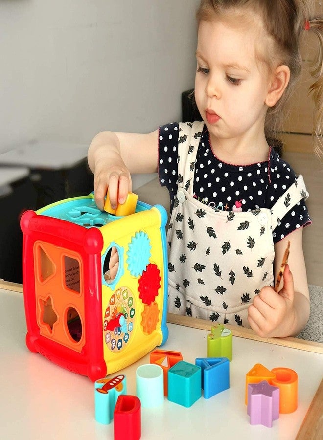 BIG FOLK BIGFOLK® 6-in-1 Little Genius Activity Cube for Babies | Musical Learning Toy with Piano, Shape Sorter, Lights & Gears | Early Development Toy for Toddlers 6 to 13 Months | First Birthday Gift - Image 3