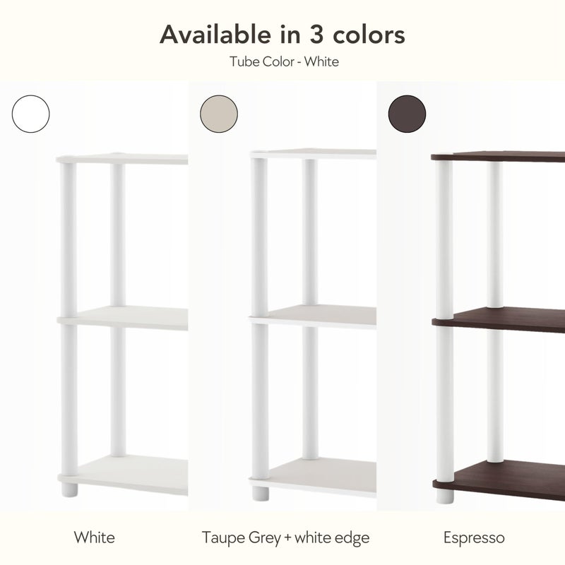 Homes: Inside + Out Apexa Modern 4-Tier Narrow Shelving Units, Collectibles Display Shelves, Easy Assembly Standing Shelf, Home Storage Organizer for Living Room, Bedroom, Office, White - Image 4