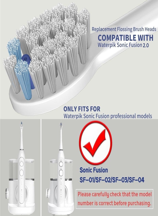 JDHAVMOS مجموعة من 3 رؤوس بديلة متوافقة مع Waterpik Sonic Fusion 2.0، رؤوس فرشاة أسنان كبيرة جدًا للتنظيف بالخيط تناسب فقط Water pik SF-01 SF-02 SF-03 SF-04، بيضاء، مع أغطية. - Image 2