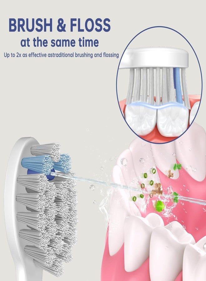 JDHAVMOS مجموعة من 3 رؤوس بديلة متوافقة مع Waterpik Sonic Fusion 2.0، رؤوس فرشاة أسنان كبيرة جدًا للتنظيف بالخيط تناسب فقط Water pik SF-01 SF-02 SF-03 SF-04، بيضاء، مع أغطية. - Image 3