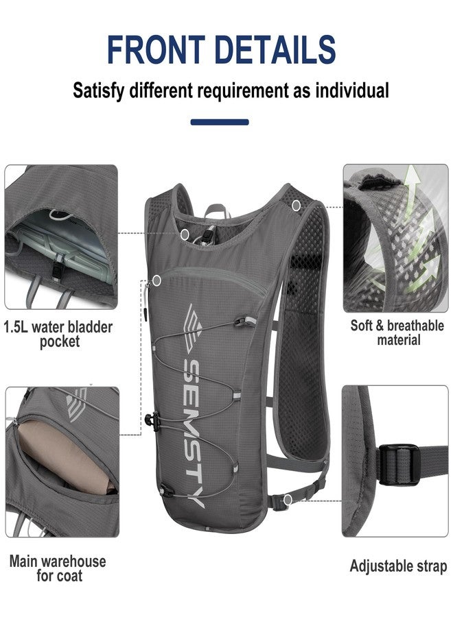 Semsty Running Hydration Vest 5L,Running Vest Pack with 1.5L Water Bladder,Lightweight Water Backpack for Hiking Running Cycling - Image 2