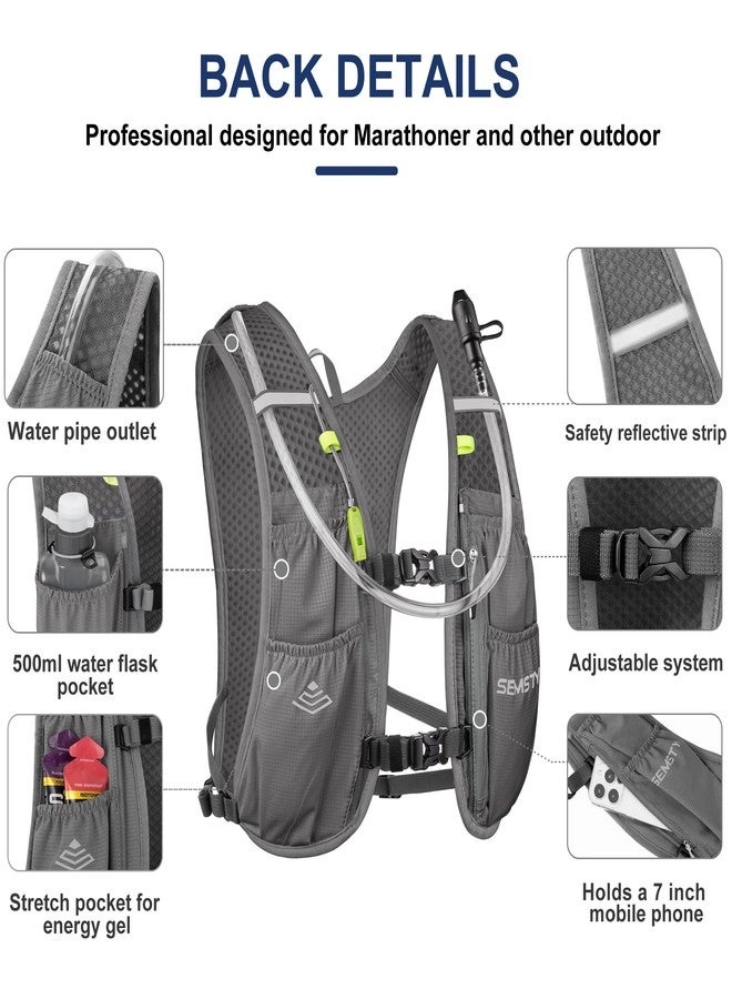 Semsty Running Hydration Vest 5L,Running Vest Pack with 1.5L Water Bladder,Lightweight Water Backpack for Hiking Running Cycling - Image 3