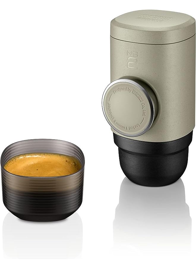 WACACO - MINIPRESSO NS2 - Portable Espresso Machine for Coffee Capsules, Eco-Friendly, Made Using Biomass, 18 Bar Powerful Extraction, Ultra Light Weight, Integrated Water Tank System - Beige - Image 1