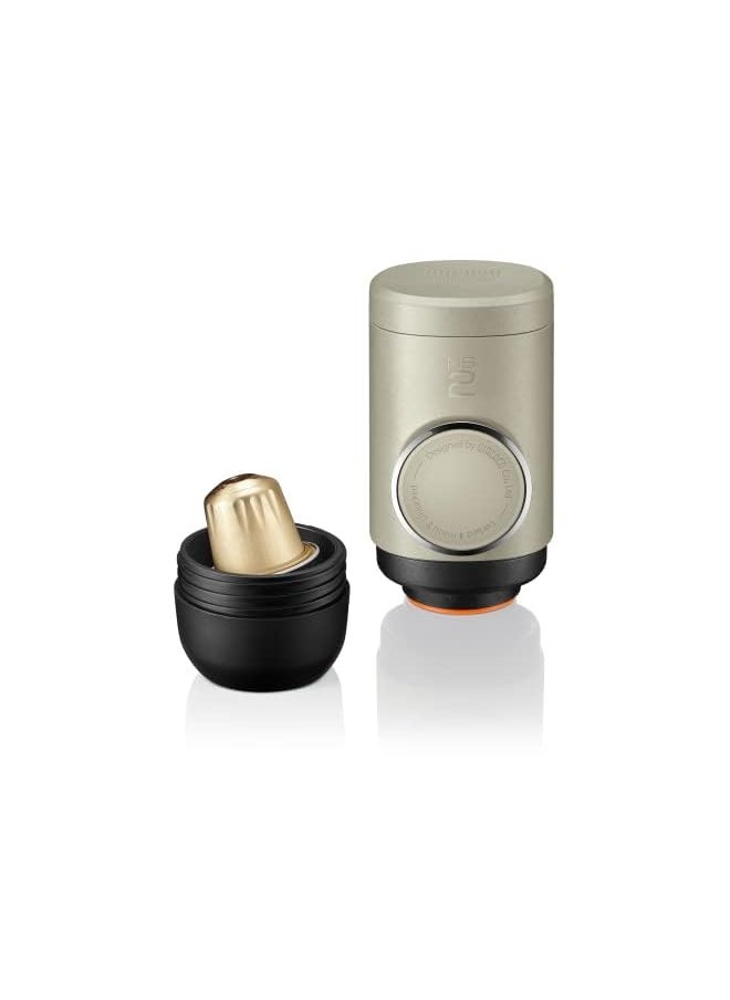 WACACO - MINIPRESSO NS2 - Portable Espresso Machine for Coffee Capsules, Eco-Friendly, Made Using Biomass, 18 Bar Powerful Extraction, Ultra Light Weight, Integrated Water Tank System - Beige - Image 1