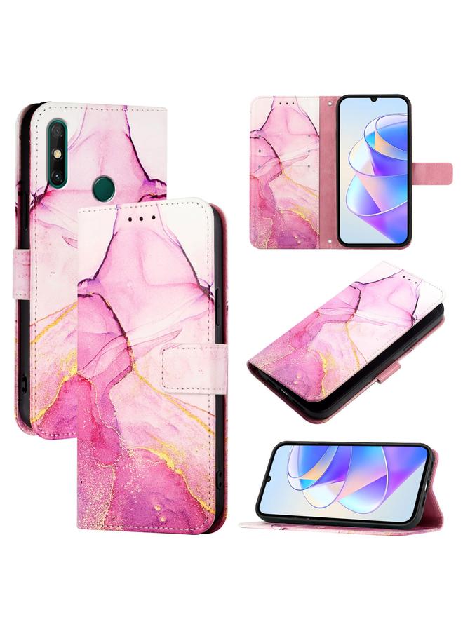 زبون جراب لهاتف Huawei Enjoy 20 SE / Y7a / P smart 2021 PT003 جراب هاتف جلدي قابل للطي بنمط رخامي - Image 1