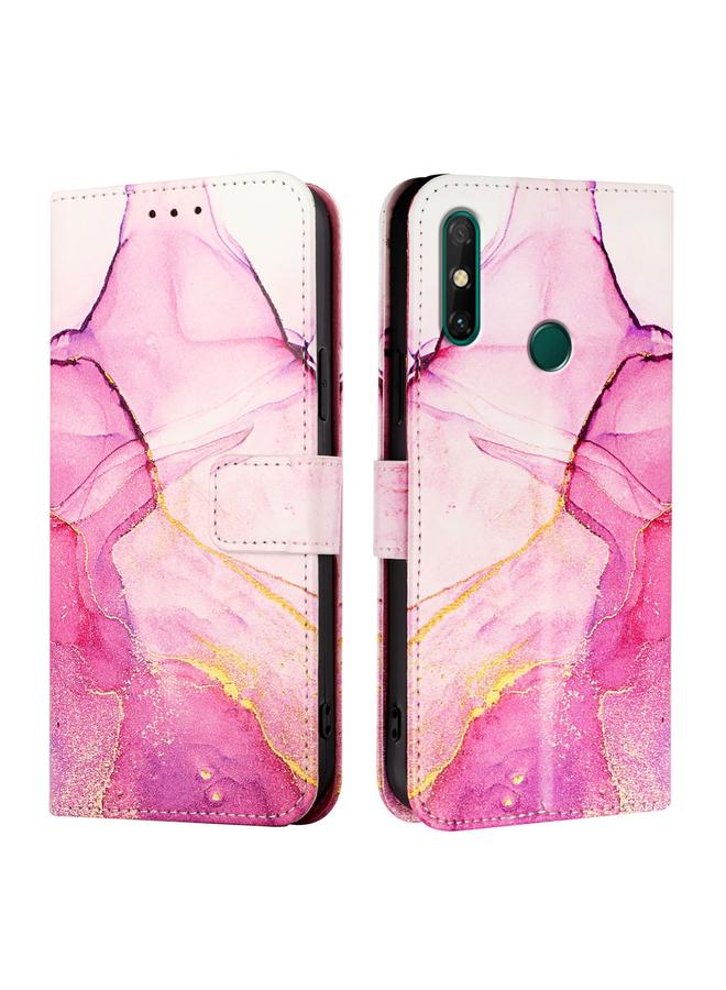 زبون جراب لهاتف Huawei Enjoy 20 SE / Y7a / P smart 2021 PT003 جراب هاتف جلدي قابل للطي بنمط رخامي - Image 2