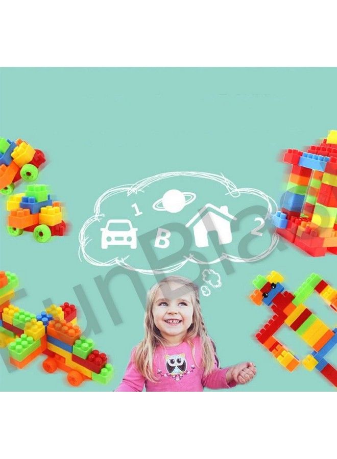 FunBlast Building Blocks Toys For Kids With Wheel Learning Toy Block For Kids Toys And Games For Children Girls & Boys Age 345678 Years Multicolor (Includes 84 Pcs Blocks And 16 Wheels) - Image 5