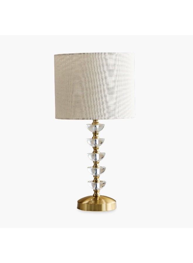 Home Box مصباح طاولة كريستالي مع ظل من الكتان للمنزل - Image 5