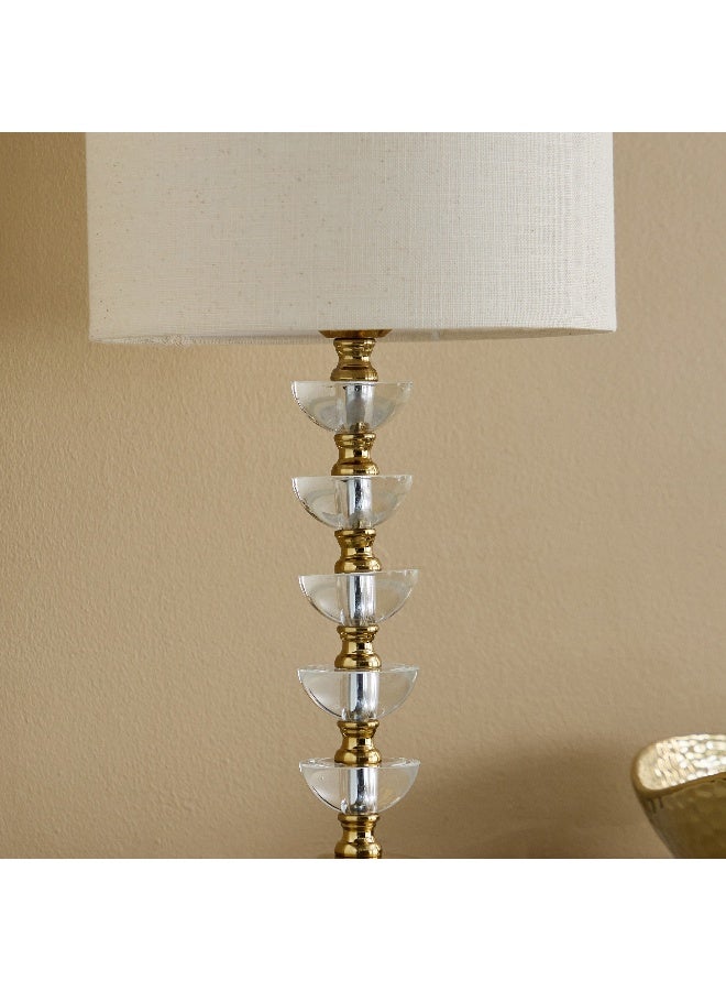 Home Box مصباح طاولة كريستالي مع ظل من الكتان للمنزل - Image 3